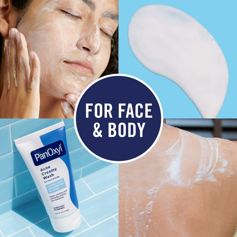 PanOxyl Benzoyl Peroxide Acne Creamy Wash, Clear Acne, 170g