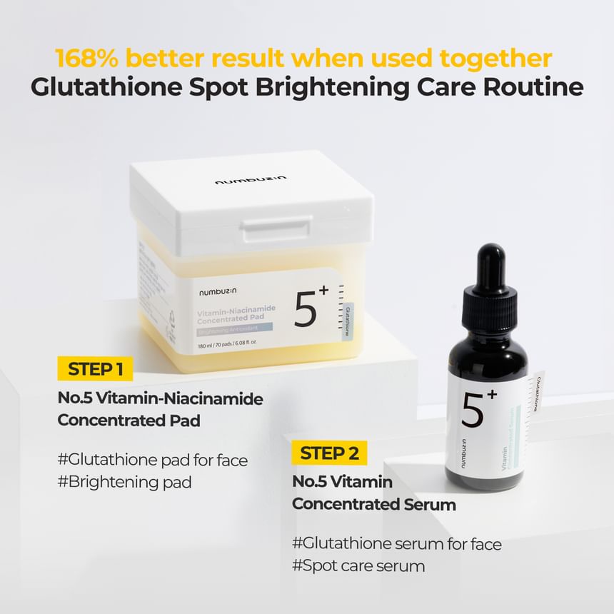 numbuzin - No.5+ Glutathione Vitamin-Niacinamide Concentrated Pad 70pads